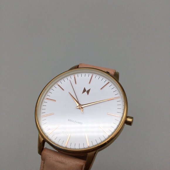 MVMT Rodeo Boulevard Watch Women 38mm Rose Gold Tone Leather Band New Battery main image 12
